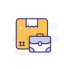 Business Logistics vector filled outline icon style illustration. EPS 10 File