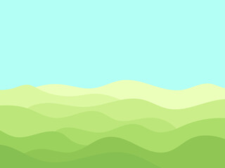Obraz premium Natural landscape in a minimalistic style. Plains and mountains, fields and meadows. Typographic boho decor for prints, posters and interior design. Mid Century modern decor. Vector illustration