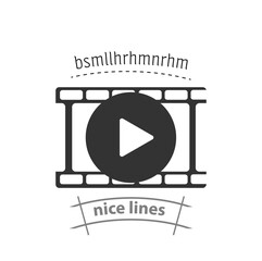 Film frame simple vector icon. video play button isolated icon