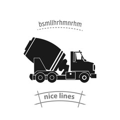 Concrete mixer truck icon. concrete truck simple vector icon. mixer truck isolated icon