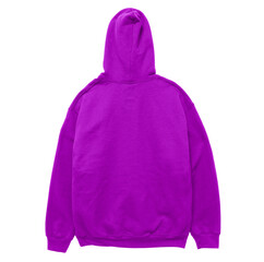Blank hoodie sweatshirt color purple back view on white background
