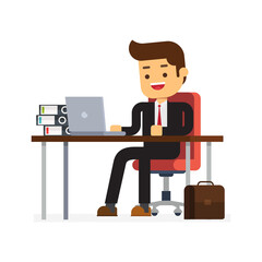 Business man sit at the table