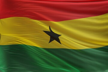Abstract Ghana Flag 3D Render (3D Artwork)