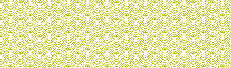 Vector Seamless Pattern, Traditional Japanese Golden Seamless Pattern, Gold and White Background Template, Geometric Vintage Ornament.