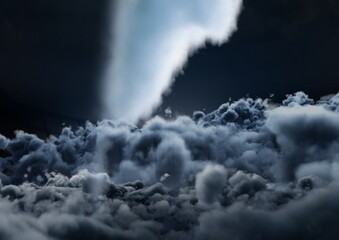 View of nigth sky with several clouds