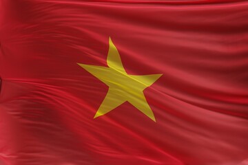 Abstract Vietnam Flag 3D Render (3D Artwork)