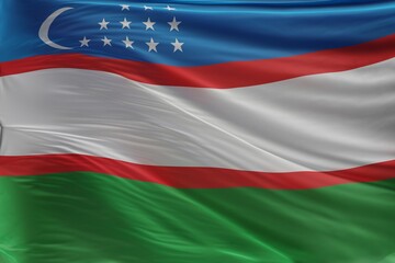 Abstract Uzbekistan Flag 3D Render (3D Artwork)