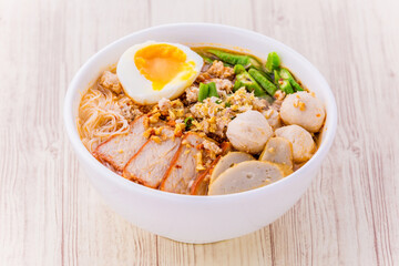 Noodle soup with BBQ pork