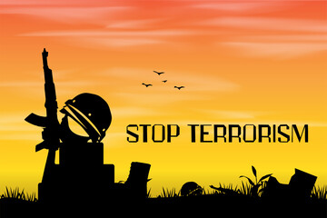 National anti-terrorism day, no terrorism background stop terrorism illustration art.