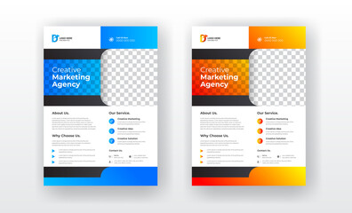 Modern corporate business print ready flyer poster design template, colorful creative template