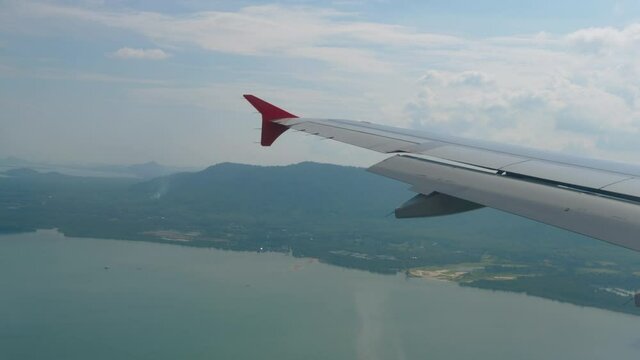 Aerial view from descending airplane