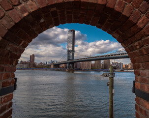 city bridge Manhattan New York sky cloud blue beautiful 