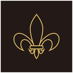 Fleur de lis icon vector illustration with black background © ZAHDA_08