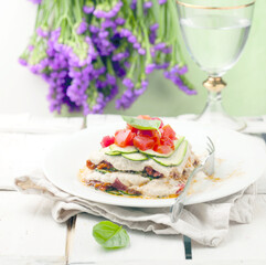 Traditional lasagna with zucchini and tomatoes (ph. Archivio Collection)