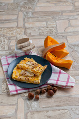 Lasagna with tofu cheese and pumpkin (ph. Archivio Collection)