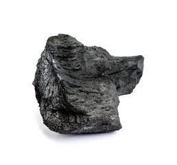 Natural wood charcoal isolated on white background. Hardwood charcoal.