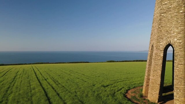 The Daymark, on a sunny morning in farmland near Dartmouth, Devon, England, United Kingdom, Europe