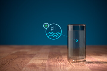 Optimal pH of drinking water concept