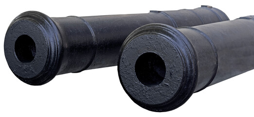 Old cannon on white background