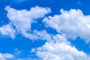 Heavy clouds and blue sky. Blue sky with white clouds.