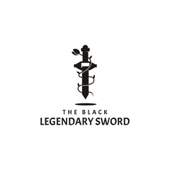 blacksmith sword logo template illustration