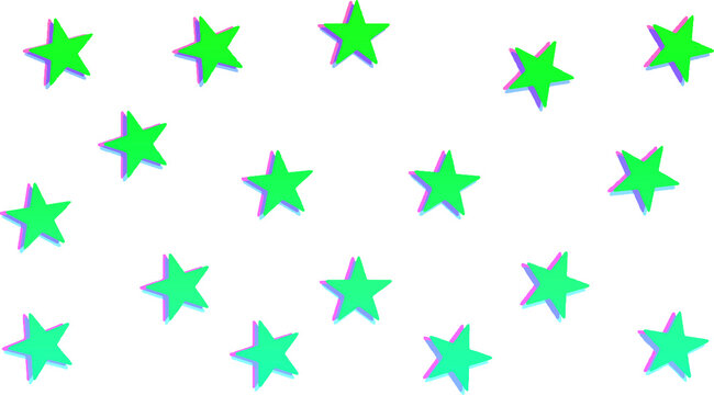 3D-like green star pattern