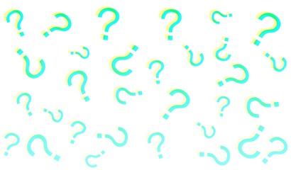 3D-like green question mark pattern