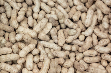 Peanuts in shell for texture and background use close up
