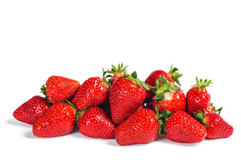 Strawberries isolated white background. Organic food