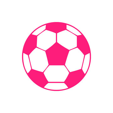 Pink Soccer ball icon. Clipart image isolated on white background