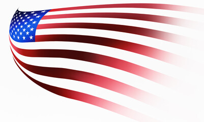 Fototapeta premium Illustration image of American (USA) flag - 3D rendering