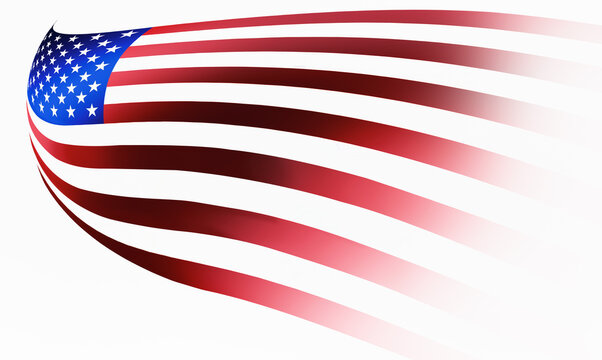 Illustration image of American (USA) flag - 3D rendering