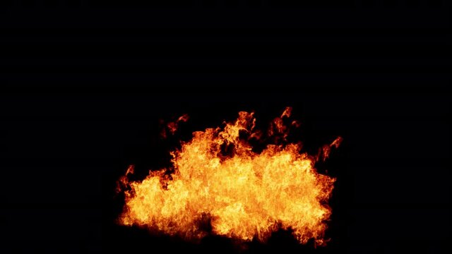 The flames begin to burn and ignite with the end of these fires Isolated by Alpha channel (transparent background) with ProRes codec for any video or animation movie or Cinematic clips or film project