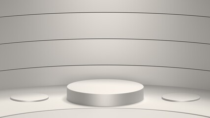 minimalistic composition room studio lighting pedestal demonstration 3d render