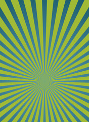 Sunlight background. Blue and green color burst background with white highlight.