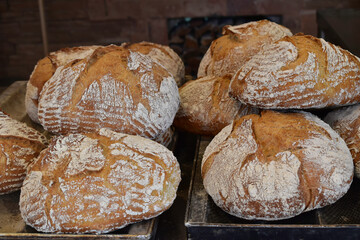 Freshly baked traditional bread, authentic, traditional.