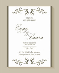 wedding invitation with a stylish ornament