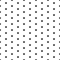 Square seamless background pattern from geometric shapes. The pattern is evenly filled with black gift box with a question symbols. Vector illustration on white background