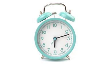 Old clock isolated on white  background with space for text. Concept of time