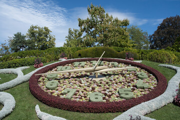 Floral clock in Geneva city, Switzerland
