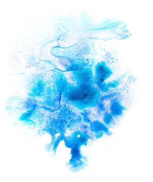 blue color Abstract colorful watercolor on paper close-up background texture