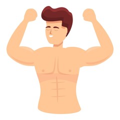 Fototapeta premium Bodybuilder narcissism icon. Cartoon of Bodybuilder narcissism vector icon for web design isolated on white background