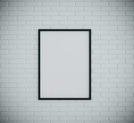 One black frame on wall