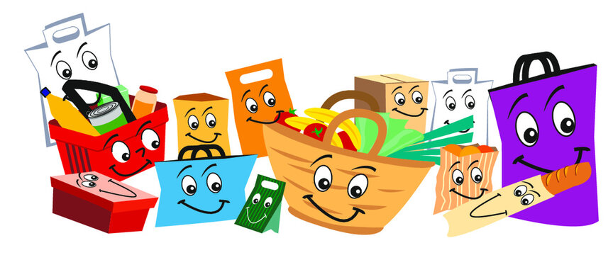 paniers et sacs de course