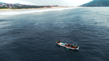 Canoe Boat handmade  Fishing Fish Beach Traditional Landscape Sunrise Nature Peaceful Tainha Florianopolis Brazil