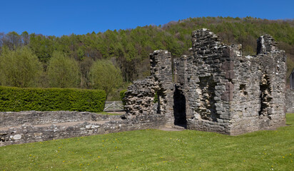 Small ruined chapel at Tintern Abbey, Monmouthshire, Wales, UK