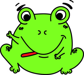 green frog cartoon character