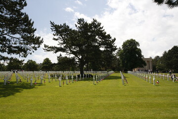 Fototapeta na wymiar Colleville Sur Mer, cementerio americano del desembarco de Normandía. Francia.