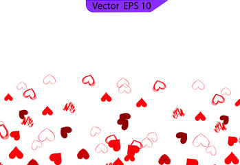 Heart  abstract background. Beautiful Confetti Hearts Falling on Background. Invitation Template Background Design, Greeting Card, Poster. Transparent background. 