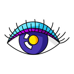 All seeing eye. Decorative tattoo art. Isolated vector illustration.